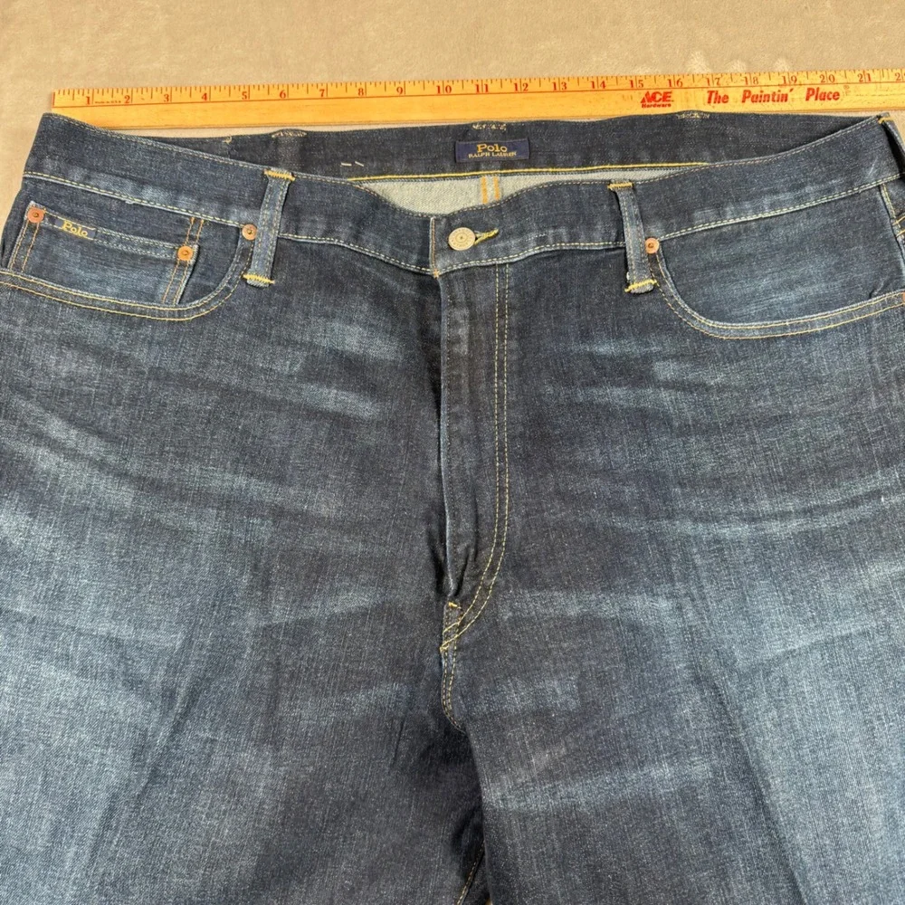 Polo Ralph Lauren Thompson Relaxed Jeans Mens 42x32 Dark Wash Denim Straight Leg
